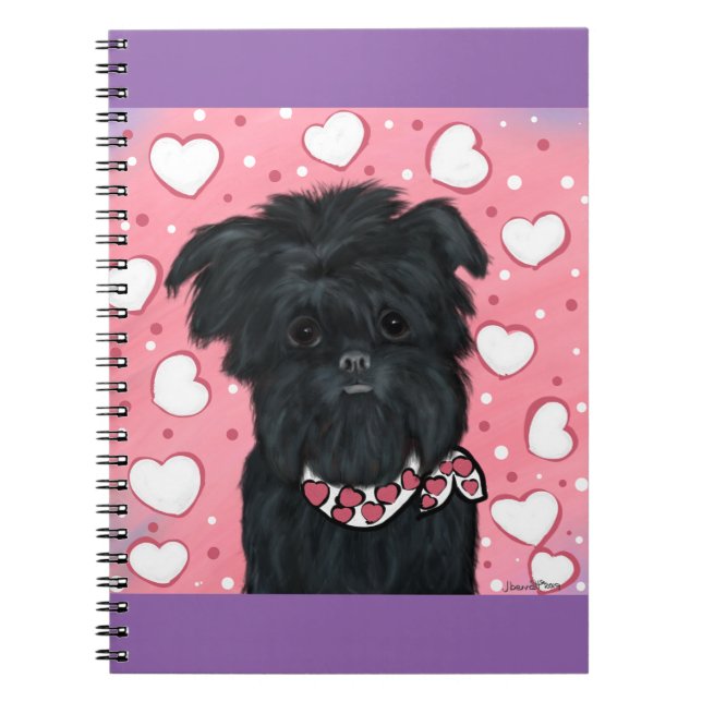 Caderno Espiral Corações Affenpinscher (Frente)