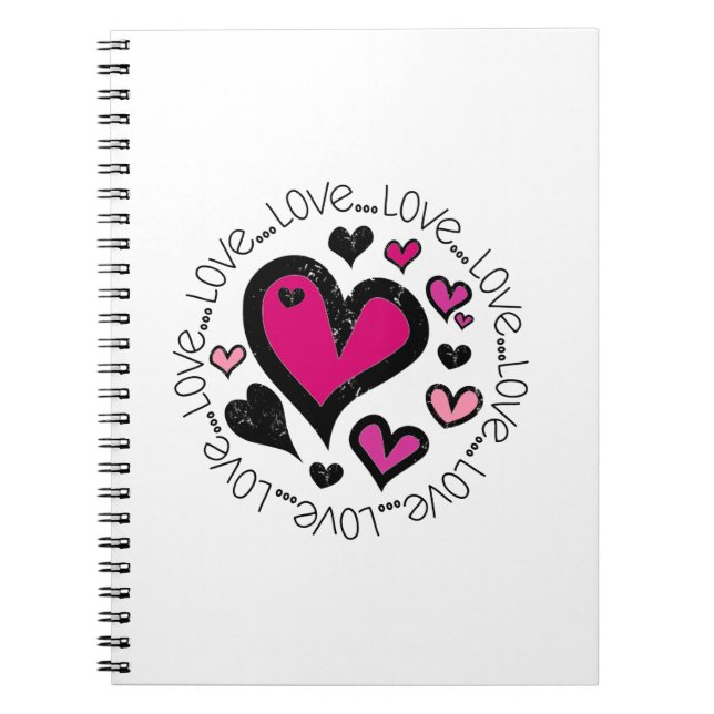 Caderno Espiral Corações Amor Amor (Frente)