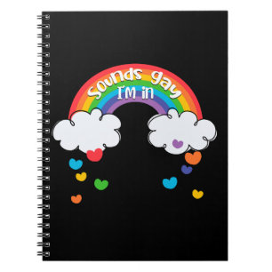 Caderno Espiral Corações Bastante Coloridos Arco-Íris Soa Gay