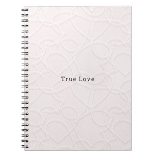 Caderno Espiral Corações Brancos Grandes Românticos Rosa Dia dos N
