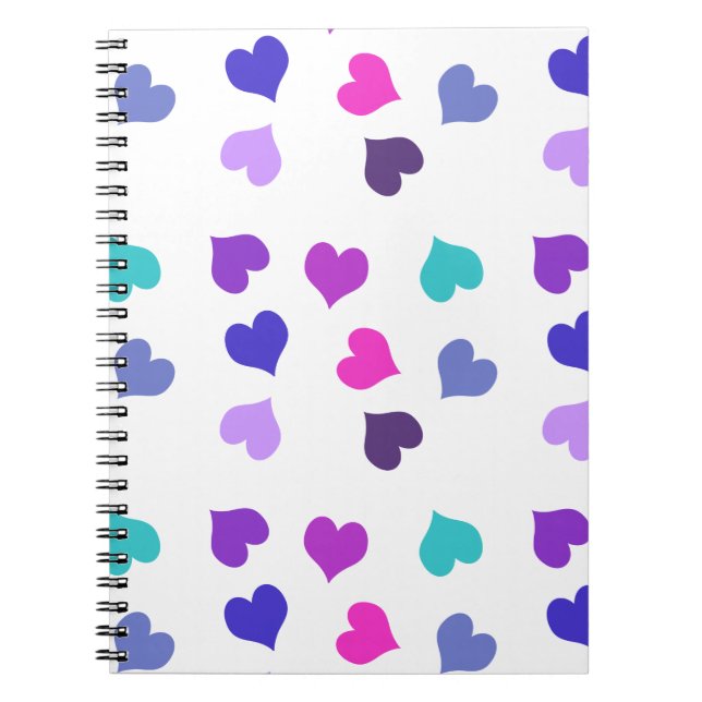 Caderno Espiral Corações coloridos fofos (Frente)