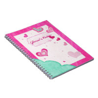 Corações cor-de-rosa Jeweled PERSONALIZED DIARY JO