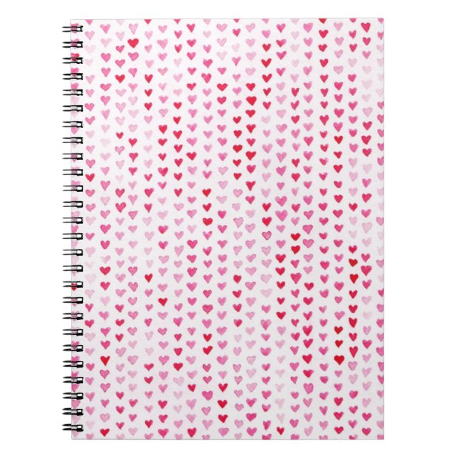 Caderno Espiral Corações da aguarela (Frente)
