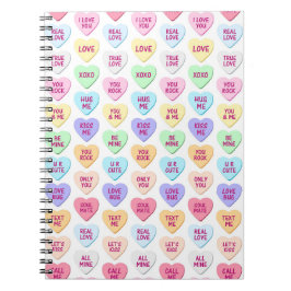 CADERNO ESPIRAL CORAÇÕES DE CONVERSA DE NAMORADOS COR PASTEL