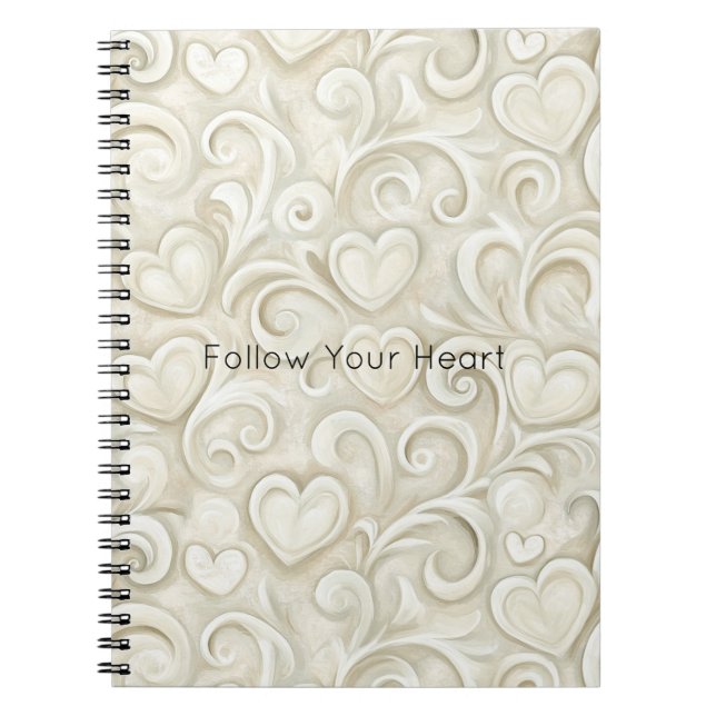 Caderno Espiral Corações de Creme (Frente)
