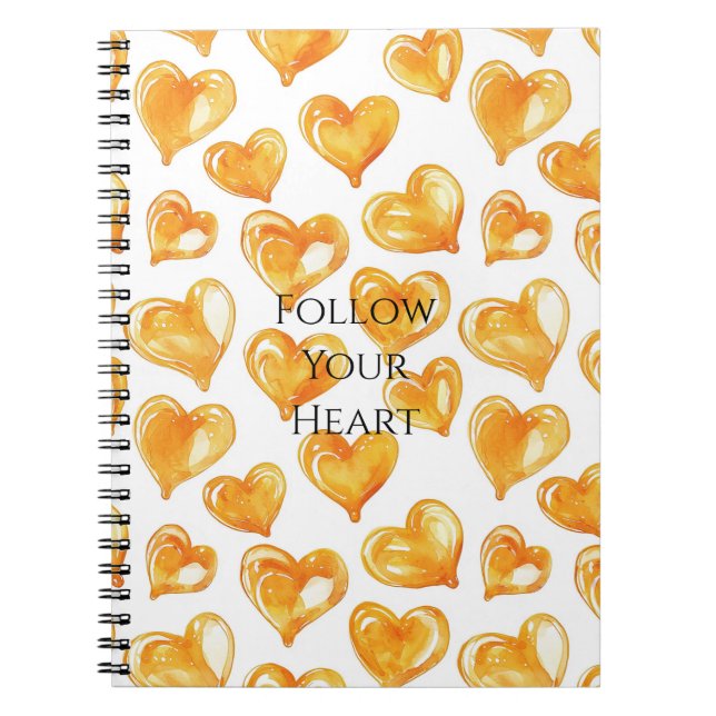 Caderno Espiral Corações de Creme de Caramelo (Frente)
