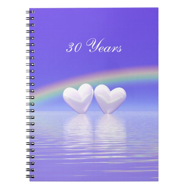 Caderno Espiral Corações de Pérola do 30º Aniversário (Frente)
