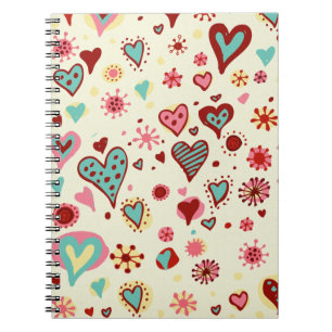 Caderno Espiral corações de rabiscoJournal