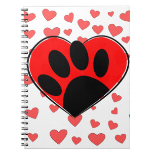 Caderno Espiral Corações do Cão ao Lover