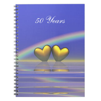 Caderno Espiral Corações do Ouro do 50º aniversário