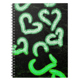 Caderno Espiral Corações em Dificuldade Verde