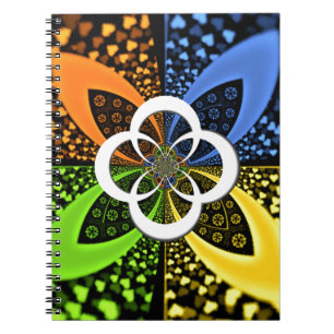 Caderno Espiral Corações Iridescentes, Abstrato de Bolinhas