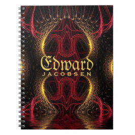 Caderno Espiral Corações Ouros Medievais Fantasia Arte Fractal