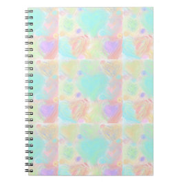 Caderno Espiral Corações Pintados com Pastel