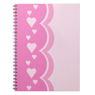 Caderno Espiral Corações Rosa