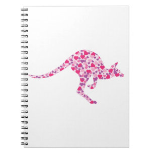 Caderno Espiral Corações Rosa-Canguru