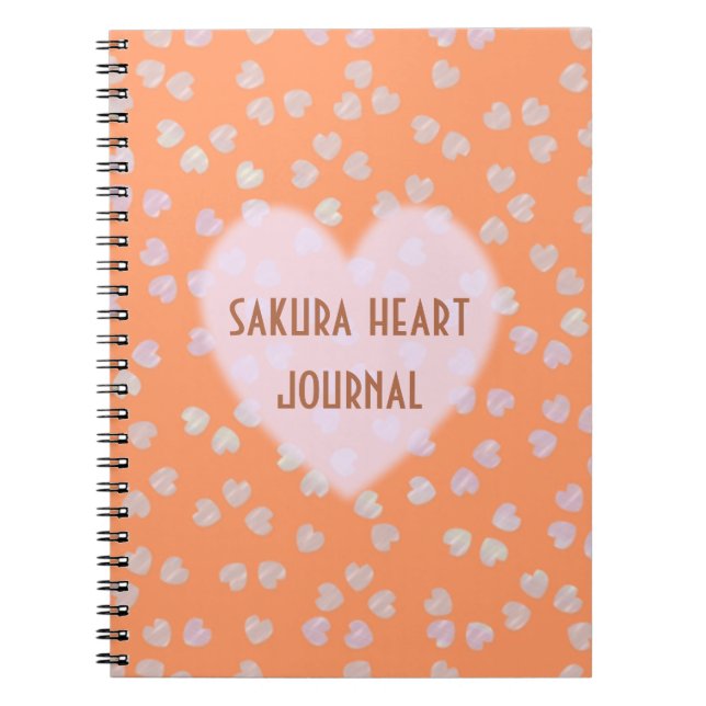 Caderno Espiral corações sakura (Frente)