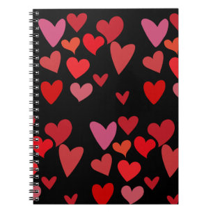 Caderno Espiral Corações Vermelhos