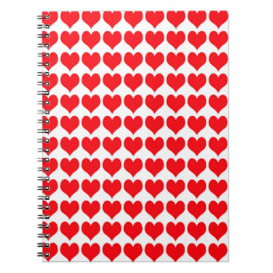 Caderno Espiral Corações Vermelhos