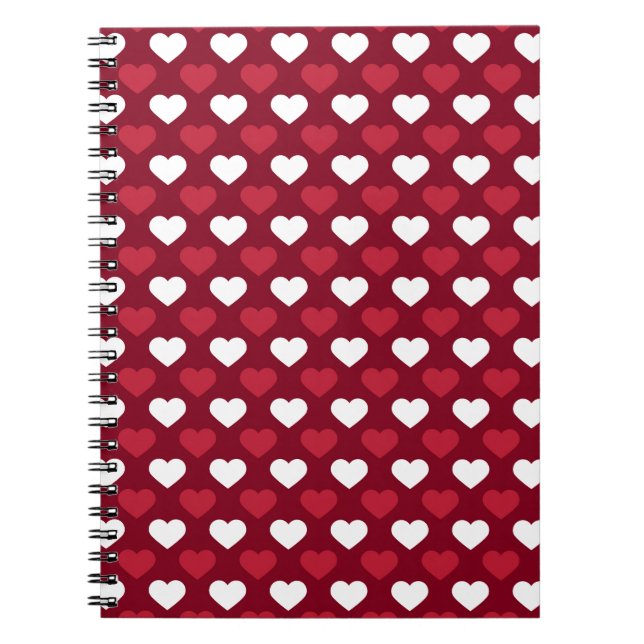Caderno Espiral Corações Vermelhos (Frente)