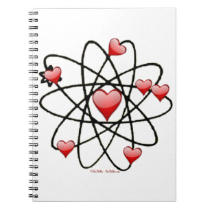 Caderno Espiral Corações Vermelhos do Namorados Atômica