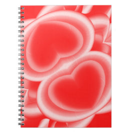 Caderno Espiral Corações Vermelhos Espelhados
