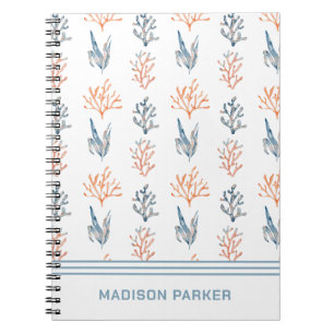 Caderno Espiral Corais do Mar de Aquarela