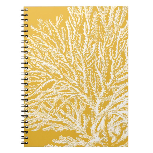 Caderno Espiral Coral Amarelo e Branco (Frente)