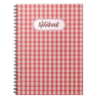Caderno Espiral Coral Checkerboard Notebook Soft Pink Geometric 