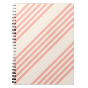 Caderno Espiral Coral e bege - cinco estrias