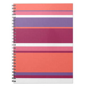 Caderno Espiral Coral vivo, vermelho e violeta