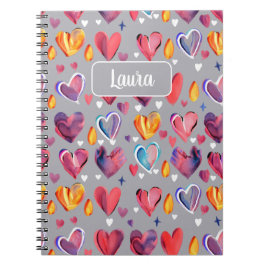 Caderno Espiral Corazones Abstractos