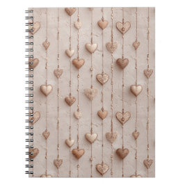 Caderno Espiral Cordões de Coração de Renda Vintage