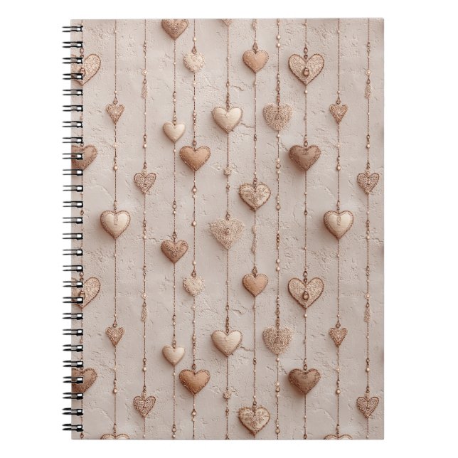 Caderno Espiral Cordões de Coração de Renda Vintage (Frente)