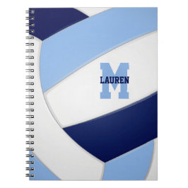 Caderno Espiral cores da equipe azul branco esportes vôlei infanti