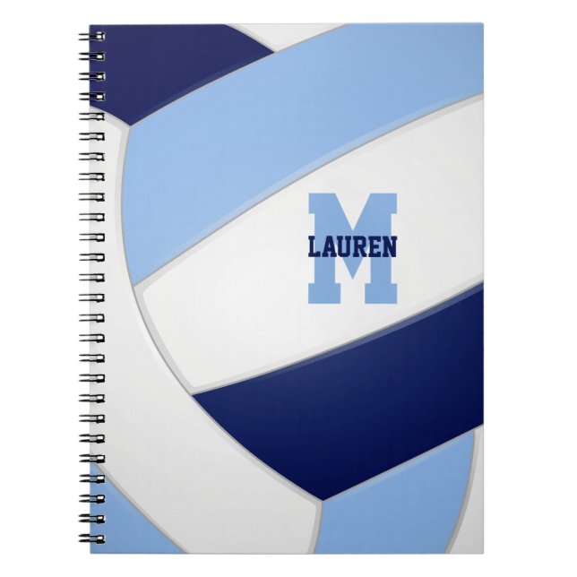 Caderno Espiral cores da equipe azul branco esportes vôlei infanti (Frente)