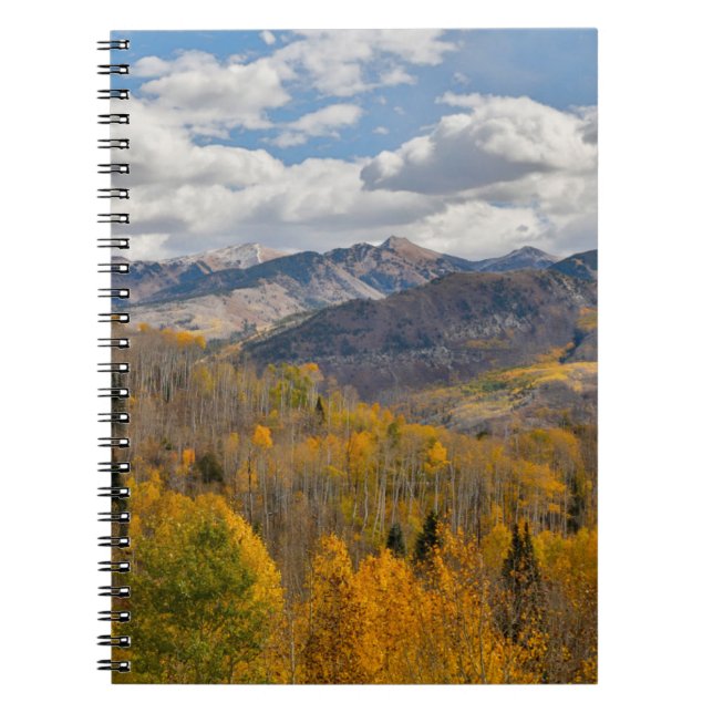 Caderno Espiral Cores de outono de Aspens & Oaks Keebler Pass (Frente)