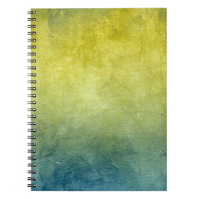 Caderno Espiral Cores Grunge - Amarelo & Azul (Frente)