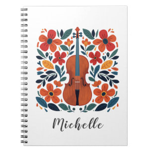Caderno Espiral Cores Personalizadas Flor de Campo Boho Floral Vio