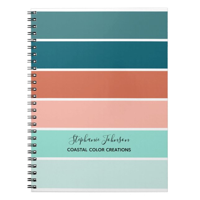 Caderno Espiral Cores Solares Tropicais Frisadas Personalizadas (Frente)