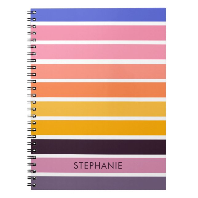 Caderno Espiral Cores Sunset de Praia Separadas Personalizadas (Frente)