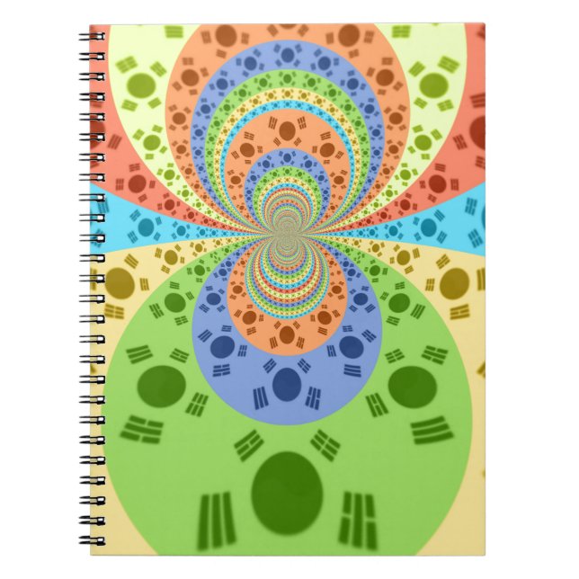 Caderno Espiral Cores Tradicionais do ouro Vermelho Africano (Frente)