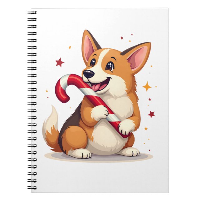 Caderno Espiral Corgi Candy Cane Joy (Frente)