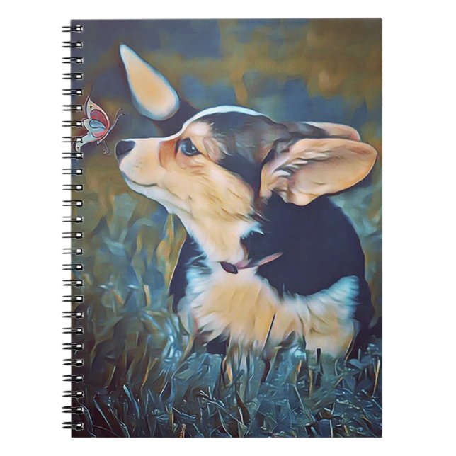 Caderno Espiral Corgi com borboleta (Frente)