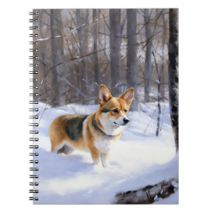 Caderno Espiral Corgi Deixou nevar no Natal