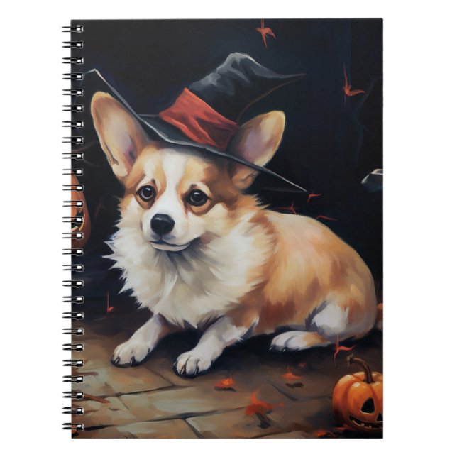 Caderno Espiral Corgi Pumpkins Halloween Scary (Frente)