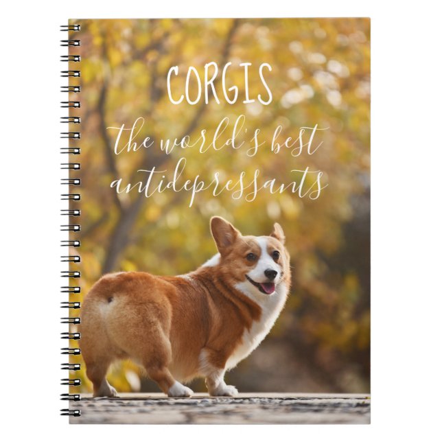 Caderno Espiral Corgis os melhores antidepressivos do mundo (Frente)