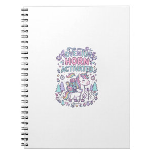 Caderno Espiral Corno de Aventura de Unicórnio Ativado Gráfico Pas