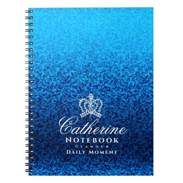Caderno Espiral Coroa Azul Brilhante (Frente)