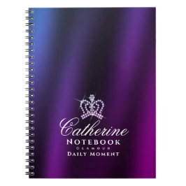 Caderno Espiral Coroa Azul Roxo